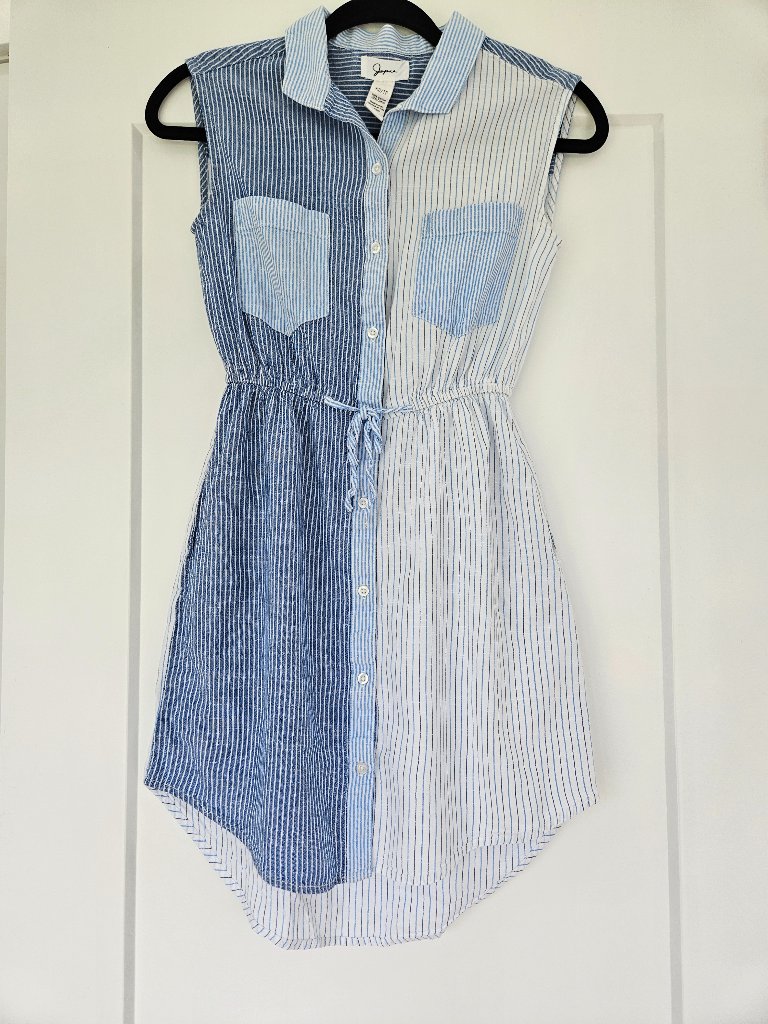 Blue Cotton Dress Sleeveless Size Xs